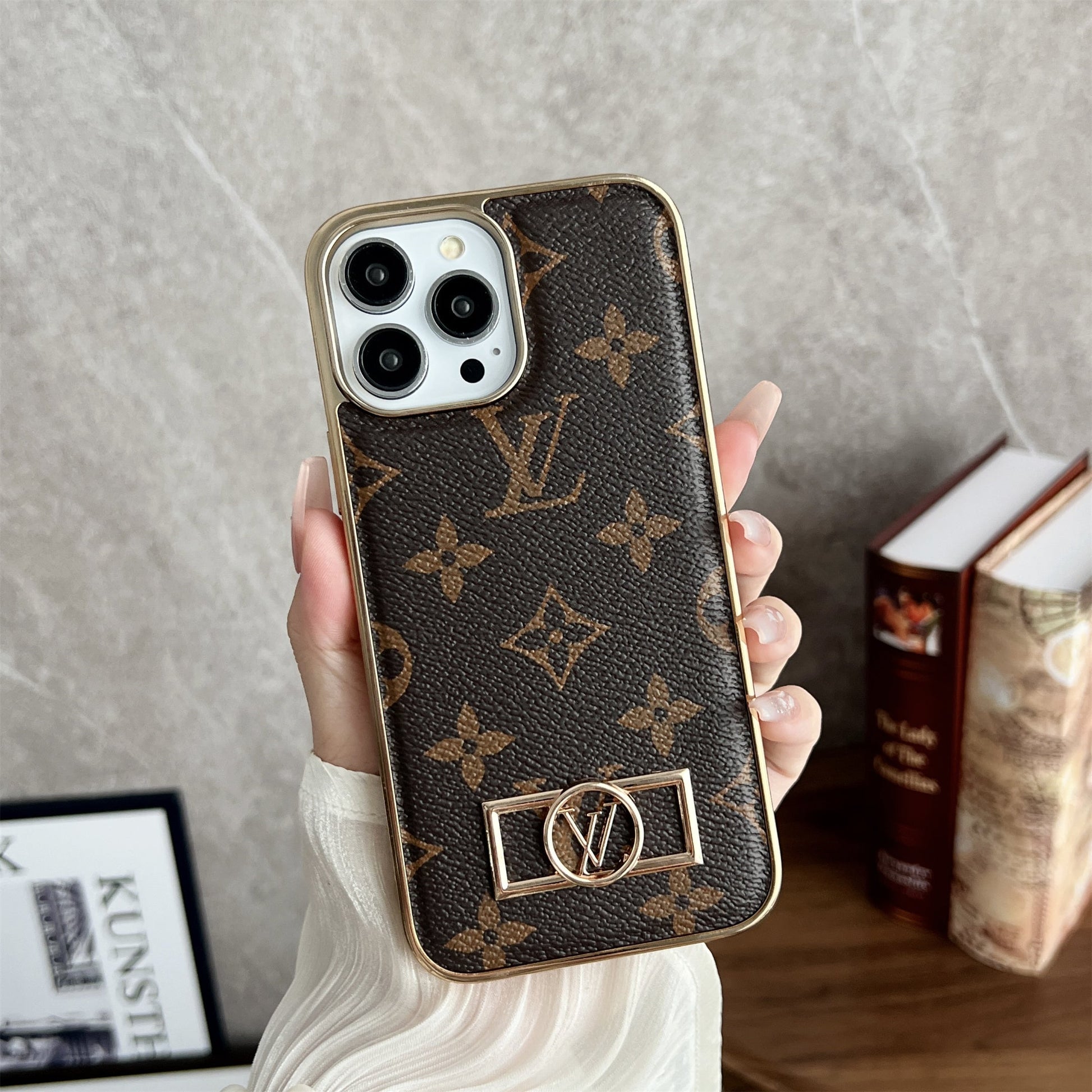 MONOGRAM CANVAS LEATHER PREMIUM ELECTROPLATING FOR IPHONEs mysite
