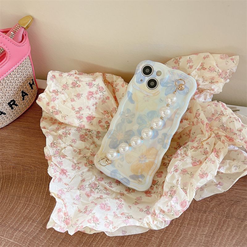 Elegant Little Flowers With Pearl Chain For iPhone Case mysite