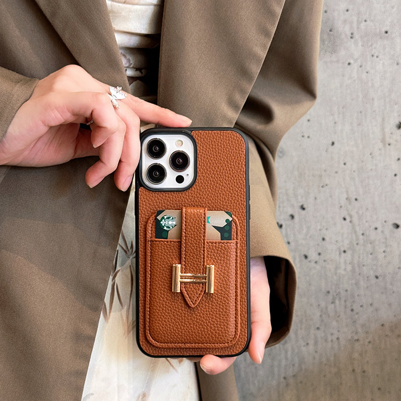 H Card Holder Leather iPhone Case mysite