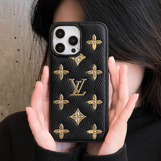 Lou Gold Leather iPhone Case mysite