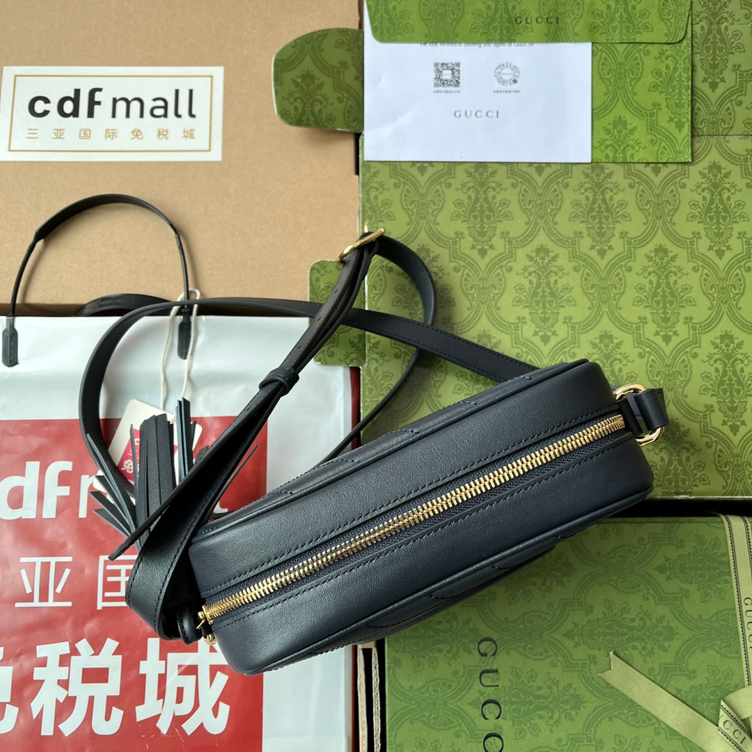Gucci Blondie Small Shoulder Dark Blue Leather Bag - 21x15.5x5cm mysite