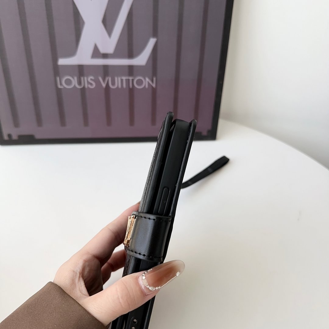 Premium Genuine Leather Monogram Canvas Wallet Card Holder iPhone Cases mysite