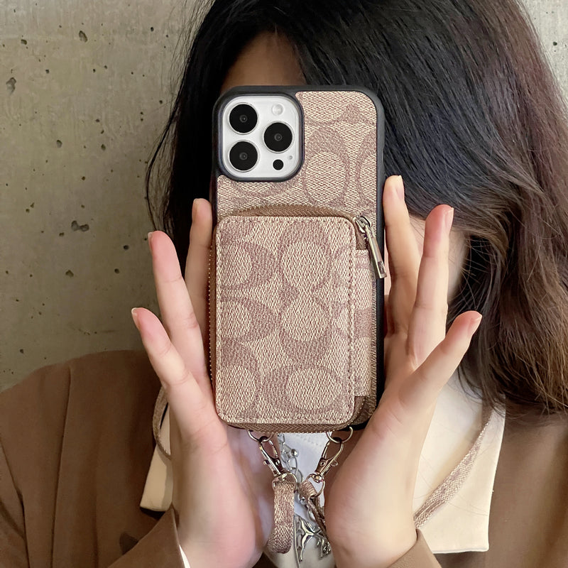Coach iPhone Case With Wallet Coffee-LQB241412 mysite
