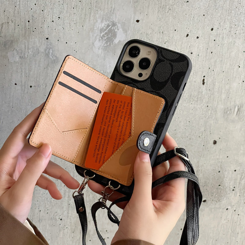 Coach iPhone Case With Wallet And  Strap Brown -SZK240402 mysite