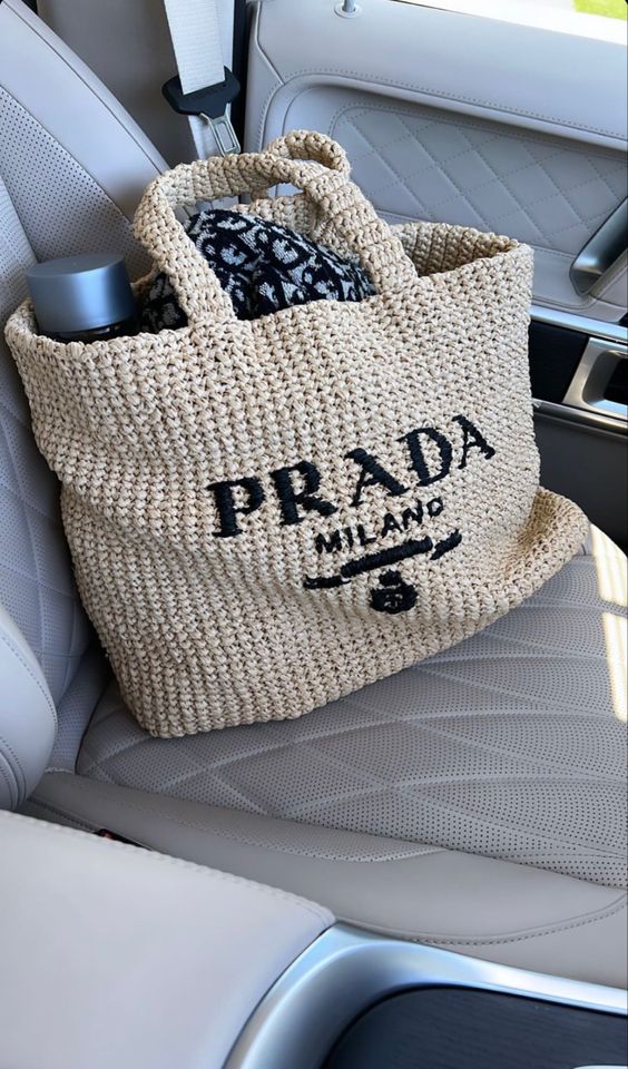 Prada Raffia Bag Handbag Beach Bag for Summer mysite