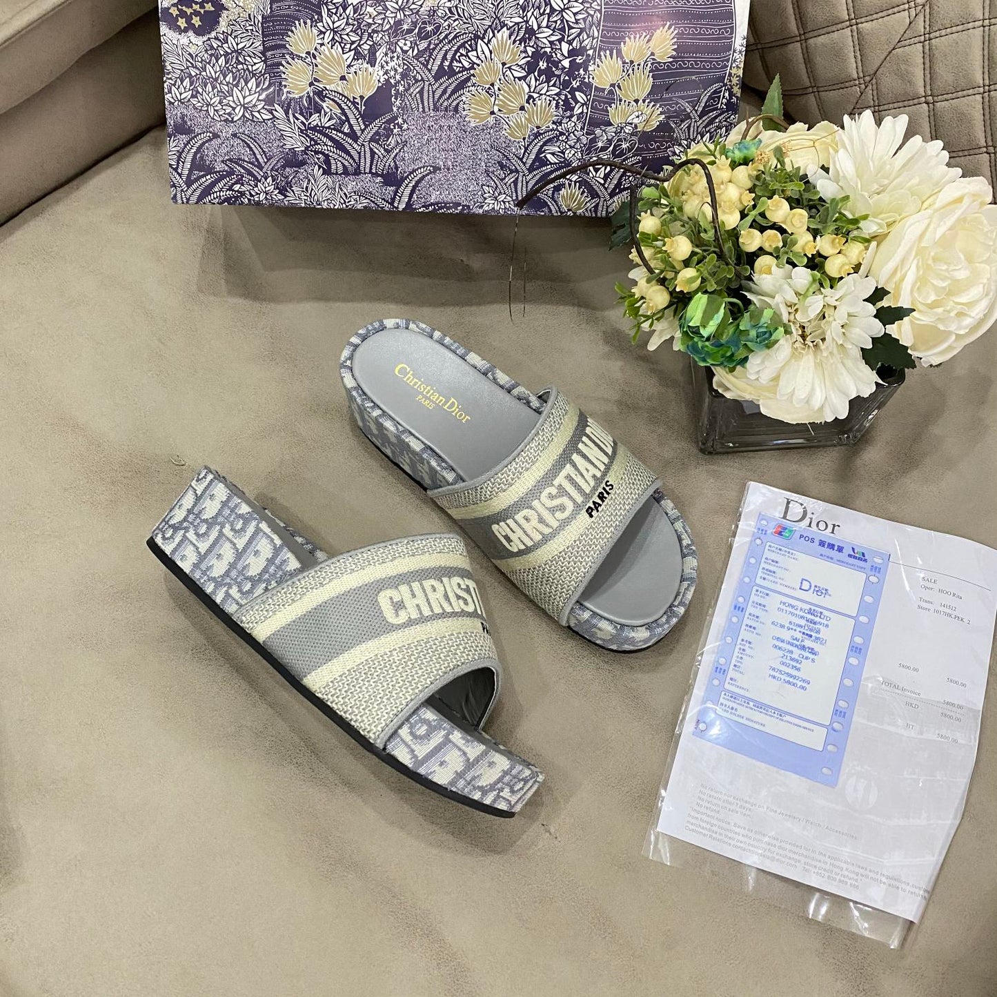 Classic Embroidered Platform Slippers mysite