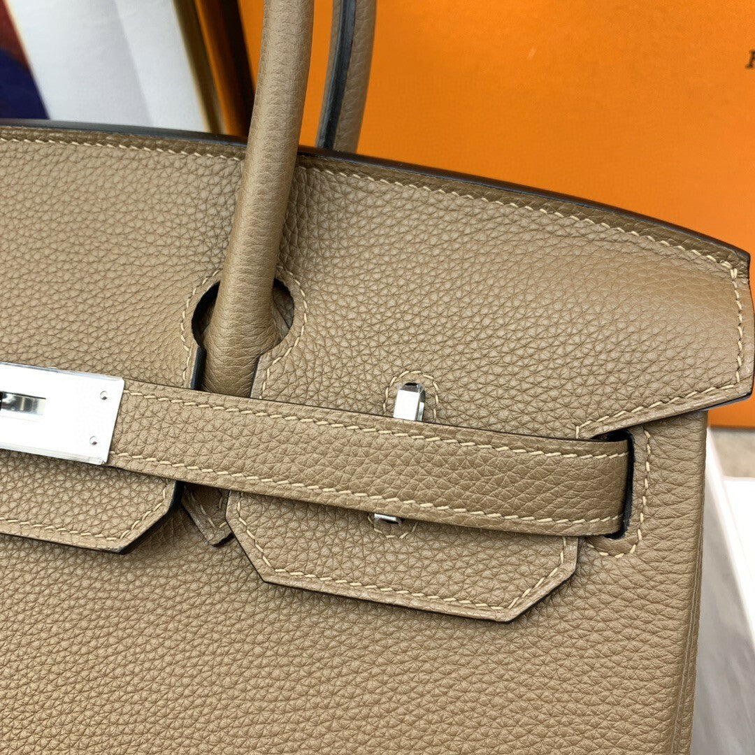 Hermes Birkin 30 Togo Etoupe Bag Silver Hardware Handbags (11.8in30cm) mysite