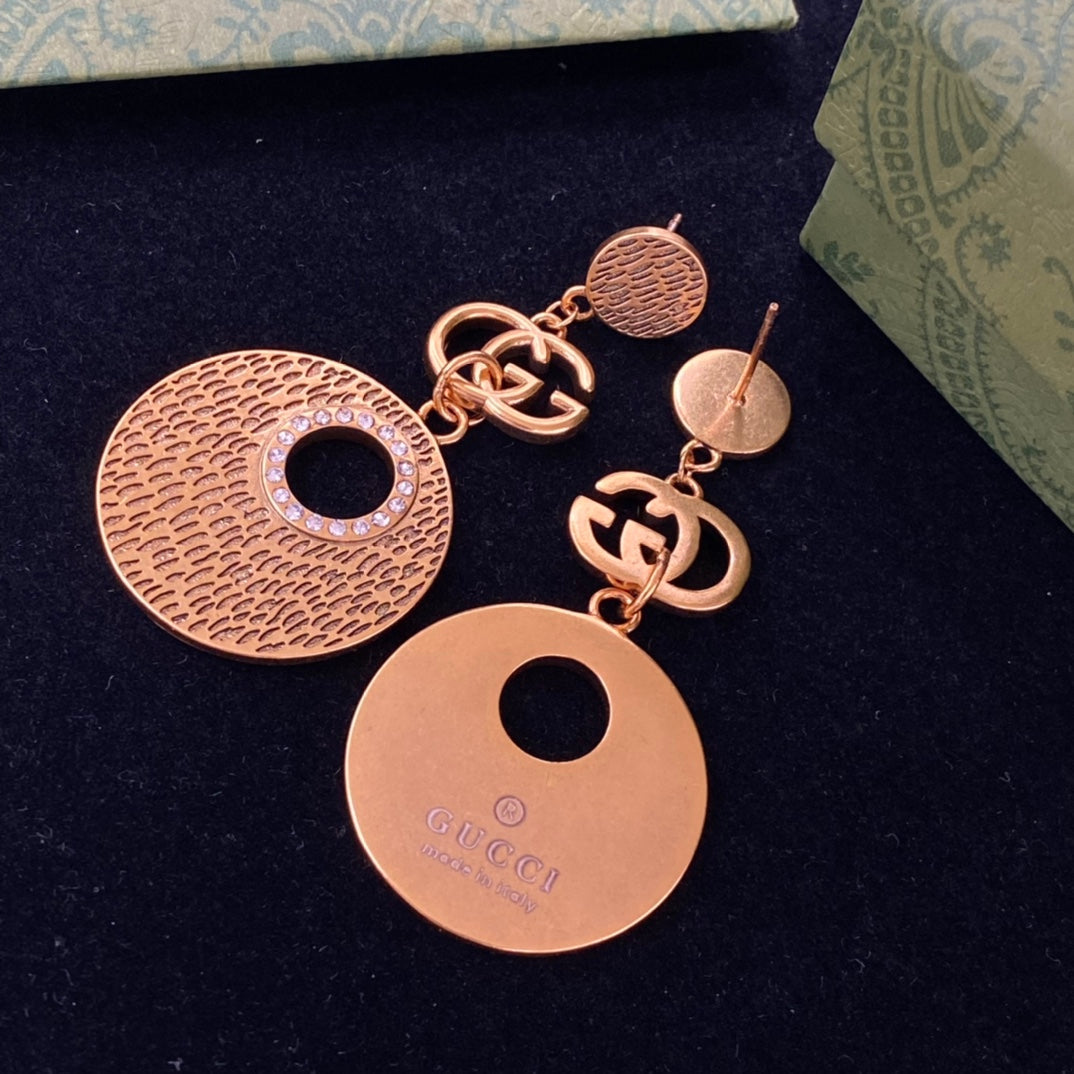 Vintage Letter Circle Earrings mysite