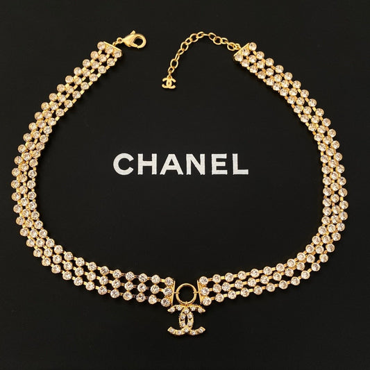 Yellow Gold Crystal Collar Necklace mysite