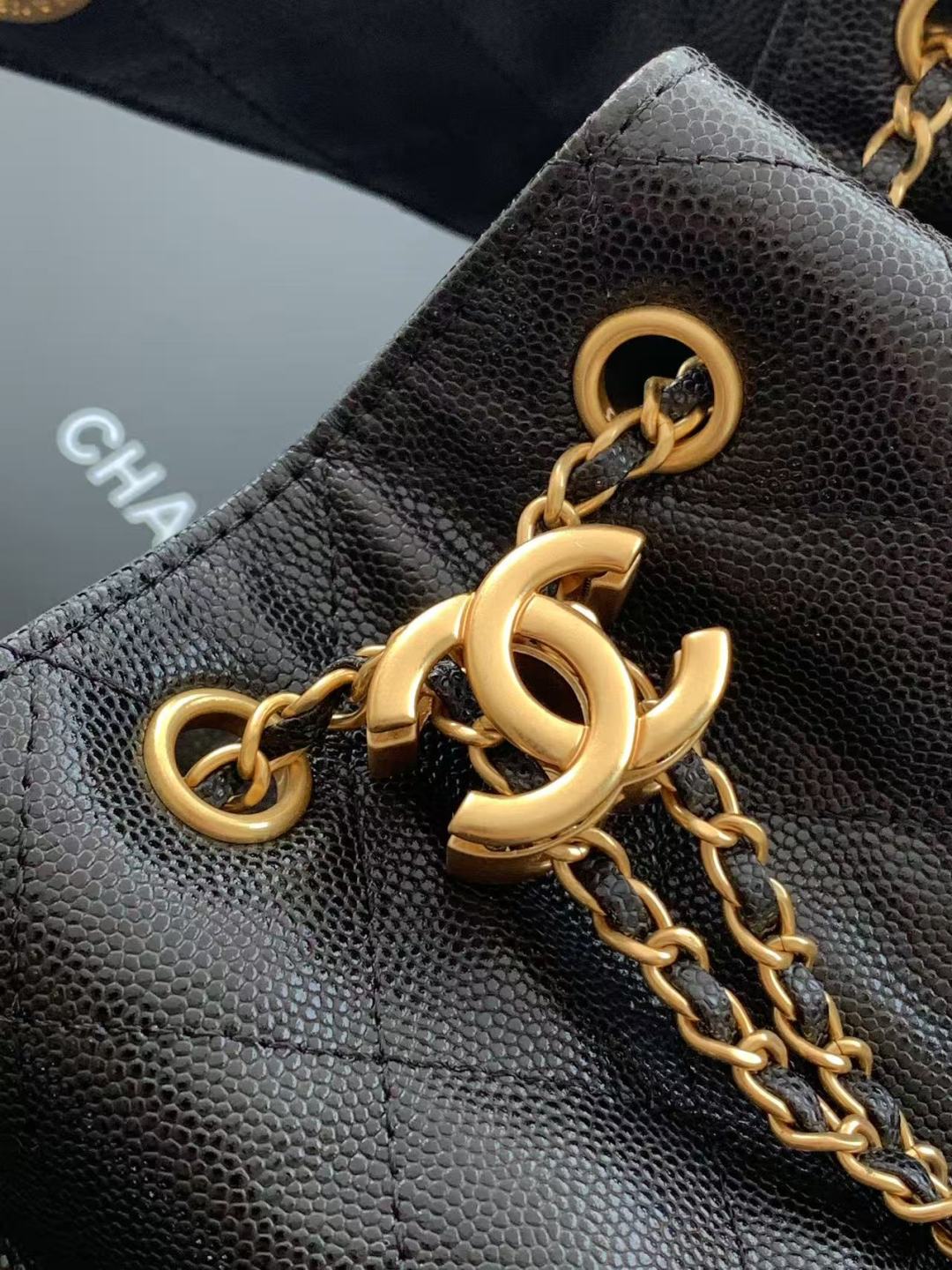 CC 25 Small Handbag Grained Calfskin & Gold-Tone Metal Bag-1 mysite