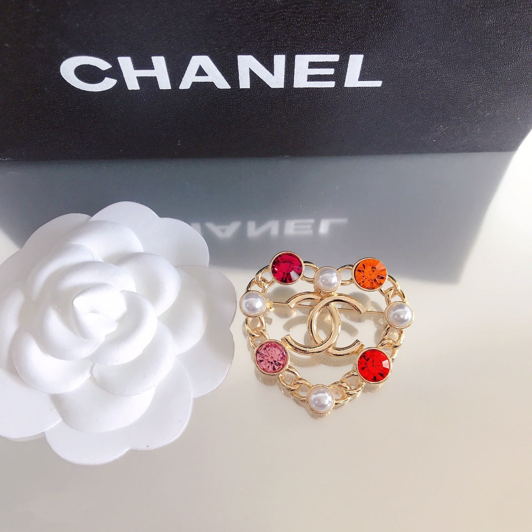 Heart Colorful Diamond Brooch mysite