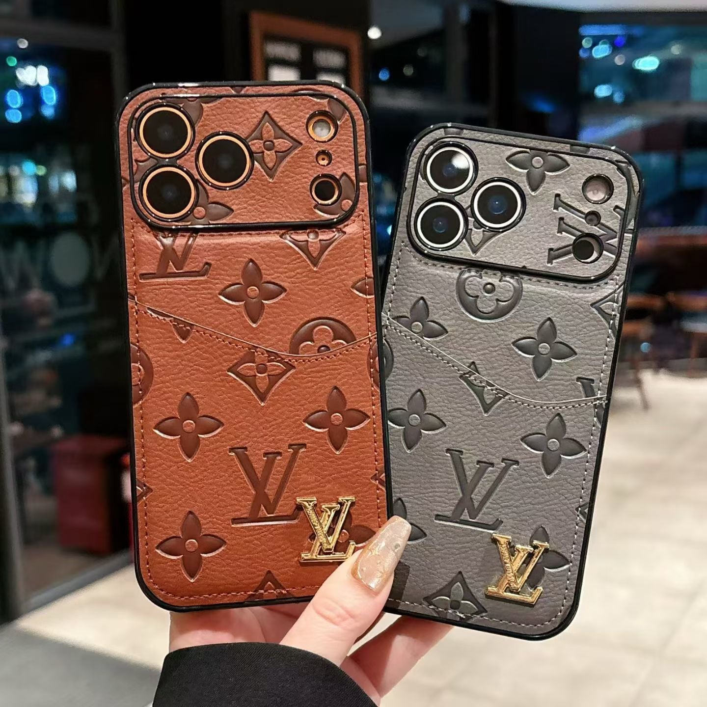 Lv Luxury Phone Case With Card Holder For iPhone 17/ 16 / 15 / 14s mysite