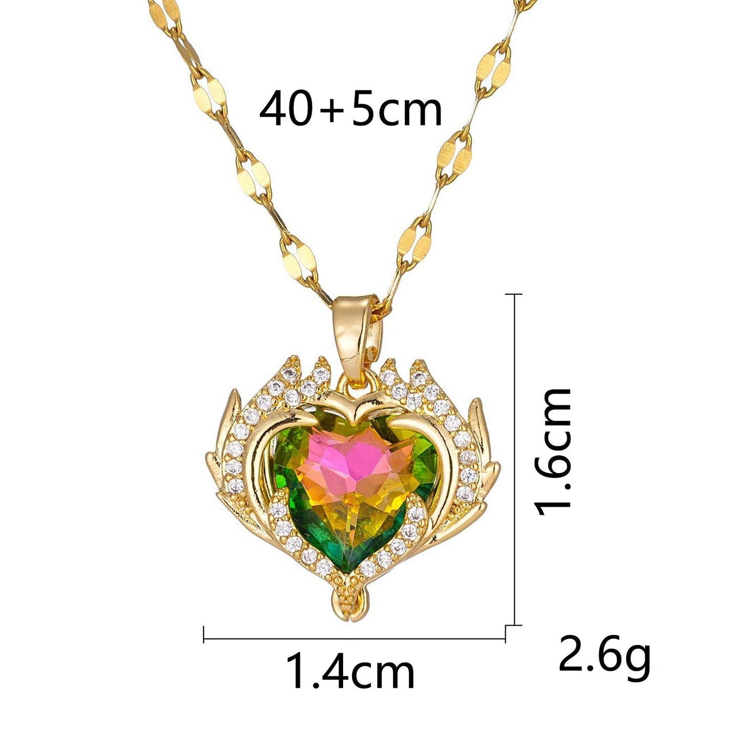 French Luxe Red Heart Pendant Necklace – Dainty Glamour with Full Rhinestones accessories mysite