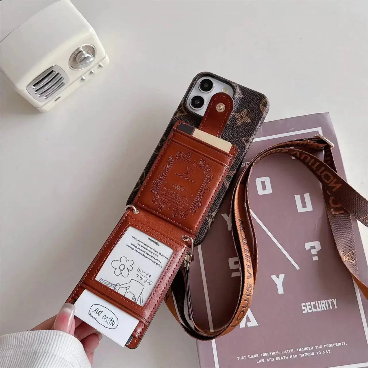 luxury iPhone Case Card Holder Detachable Lanyards mysite