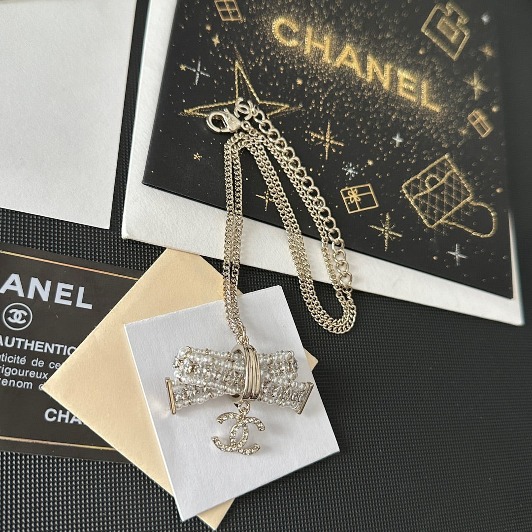 Diamond Bow Pendant Necklace mysite