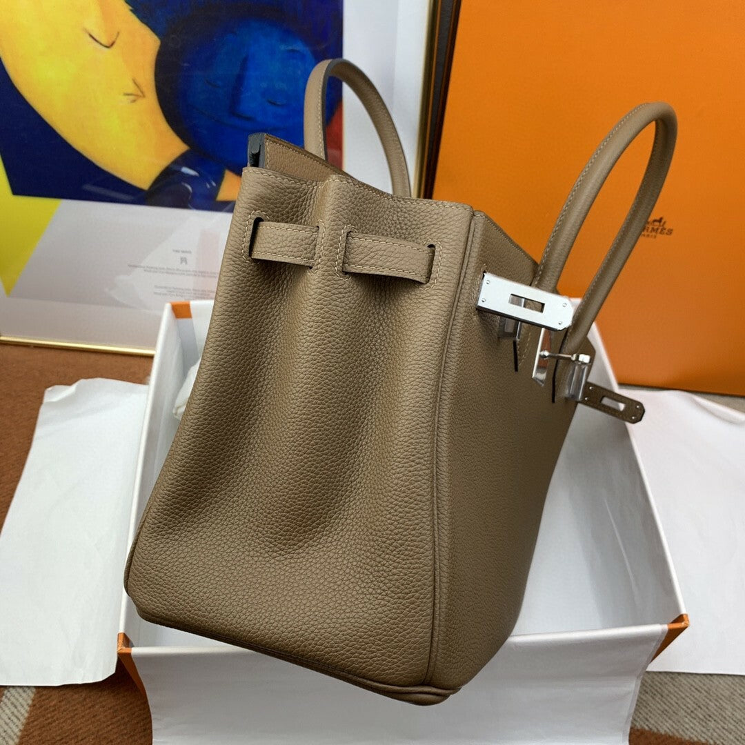 Hermes Birkin 30 Togo Etoupe Bag Silver Hardware Handbags (11.8in30cm) mysite