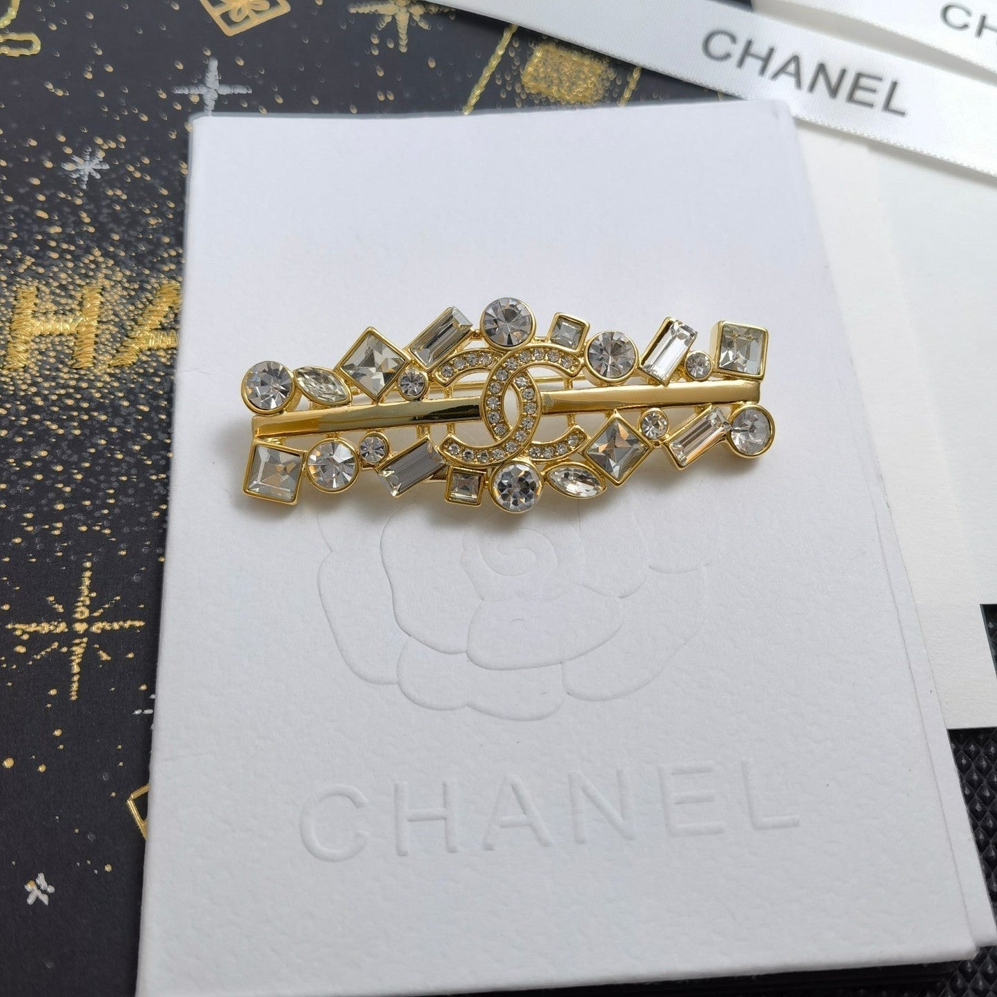 Rhinestone Golden Brooch mysite