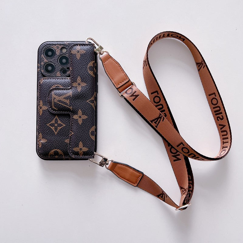 Luxury Side Card Holder Crossbody iPhone Cases mysite