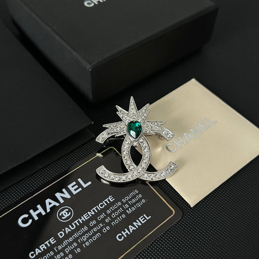 Emerald Rhinestone Brooch mysite