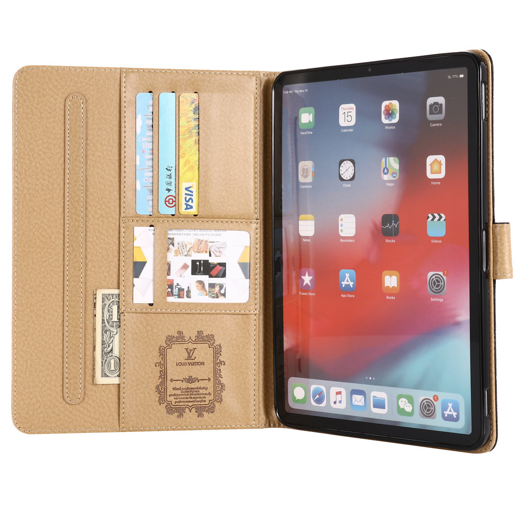 3D Embossed Canvas Monogram Holster Apple iPad Flip Cover With Stand Function mysite