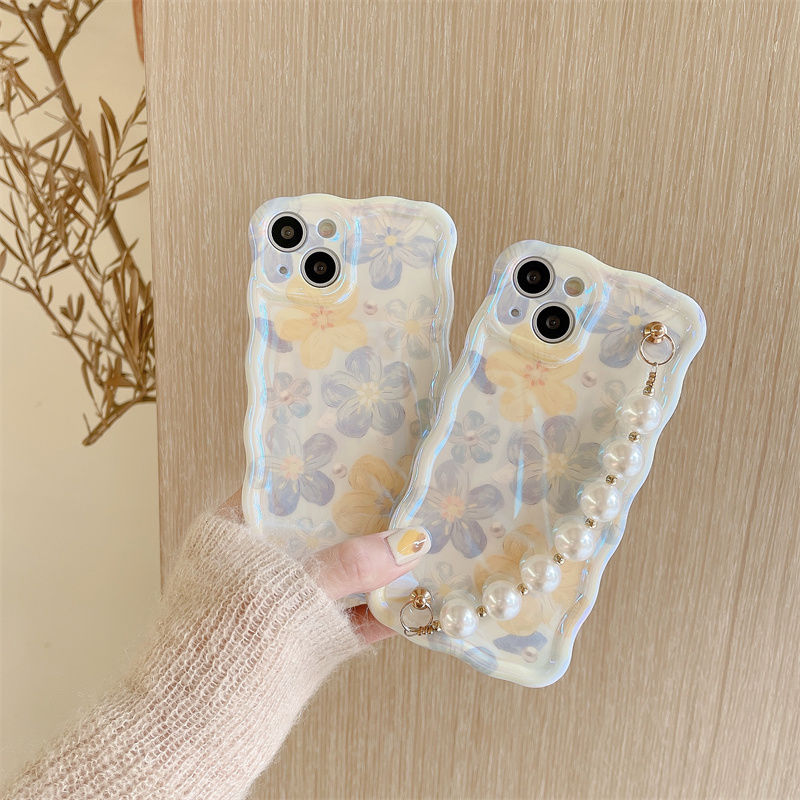 Elegant Little Flowers With Pearl Chain For iPhone Case mysite