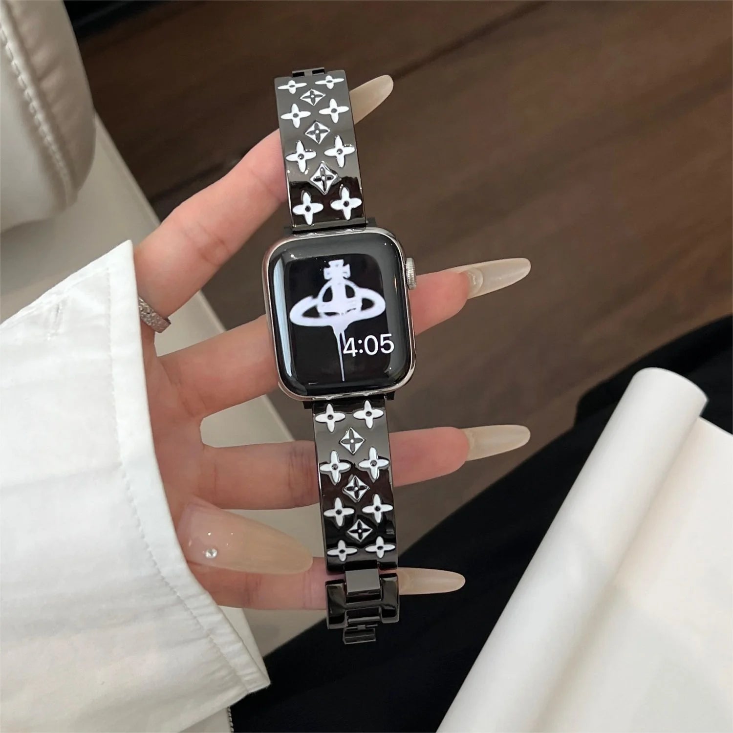 EMBOSSED METAL APPLE WATCH STRAPs-1 mysite
