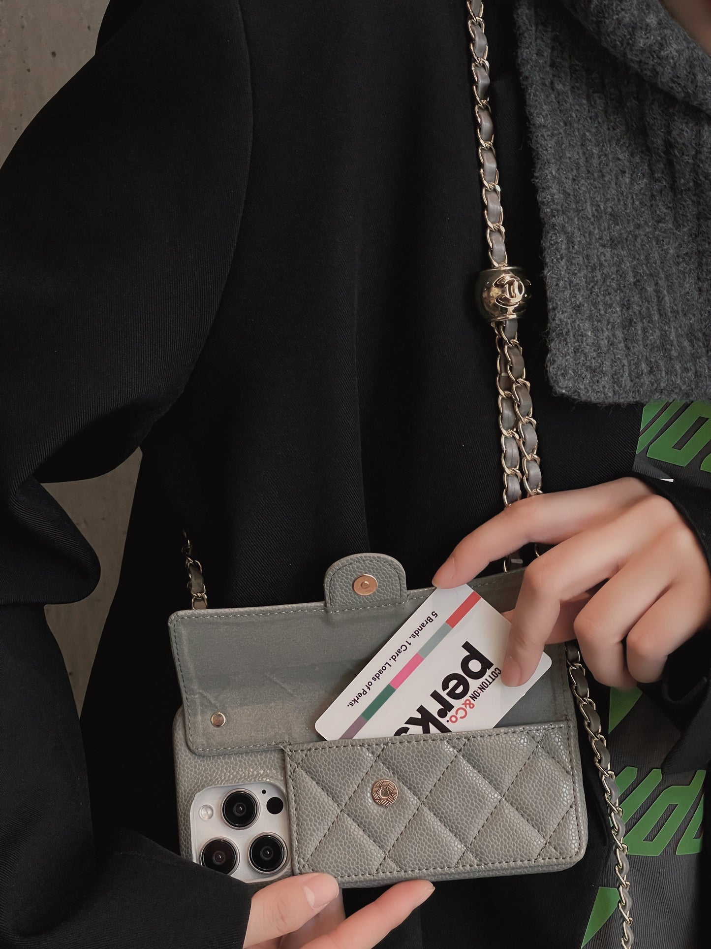 CC Card Bag Leather Chain iPhone Case mysite