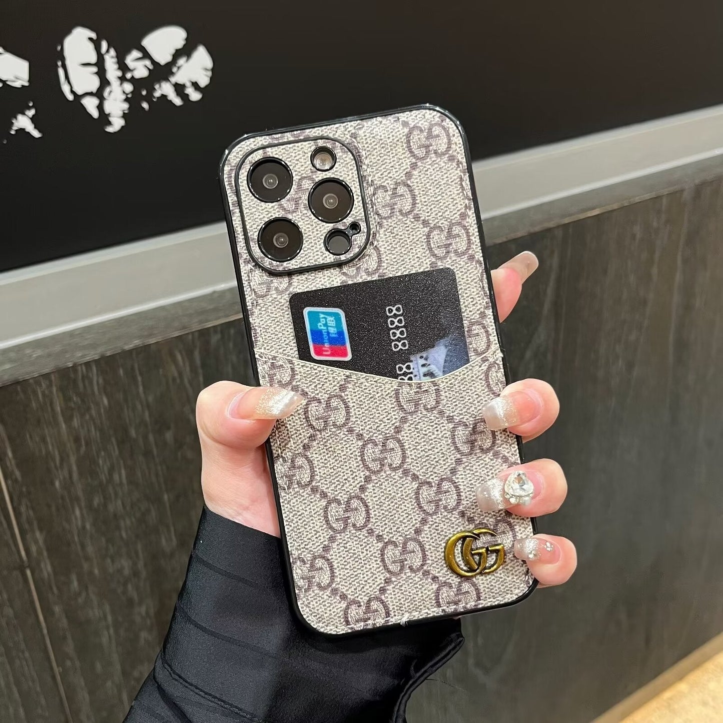 CLASSIC CANVAS LEATHER MONOGRAM BACK CARD APPLE PHONE CASEs mysite