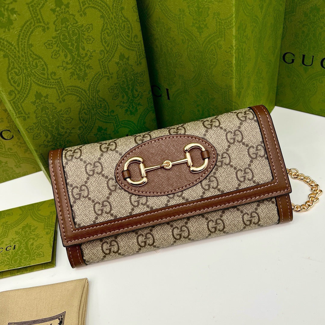 GUCCI Brown Saddle Buckle Handbag 19x10.5x3.5cm mysite