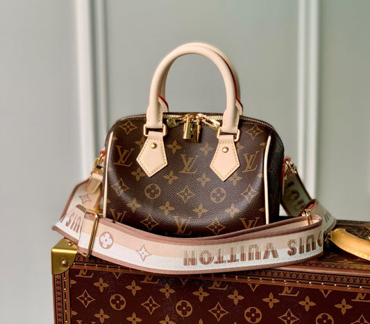 Louis Vuitton Speedy Bandouli¨¨re 20 Monogram Beige Strap - 20.5 x 13.5 x 12.0 cm mysite