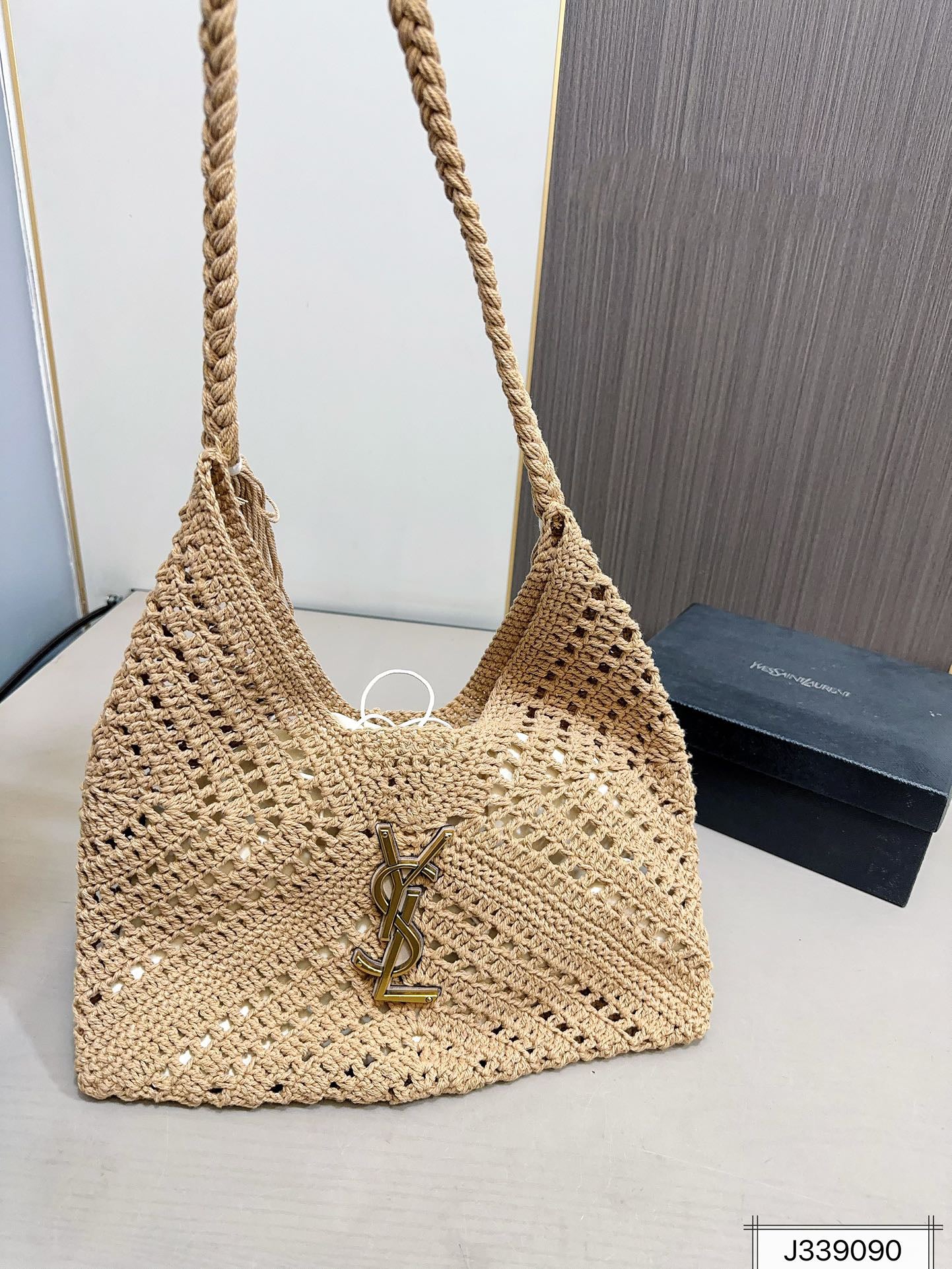 SAINT LAURENT YSL Raffia Tote Bag Beach Casual 37x22cm mysite