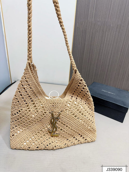 SAINT LAURENT YSL Raffia Tote Bag Beach Casual 37x22cm mysite