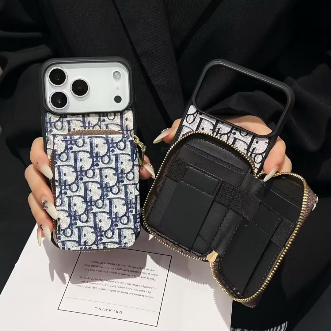 Dior Luxury iPhone Case Card Slot For iPhone 17 / 16 / 15 / 14s mysite