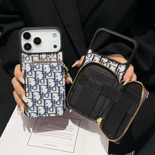 Dior Luxury iPhone Case Card Slot For iPhone 17 / 16 / 15 / 14s mysite