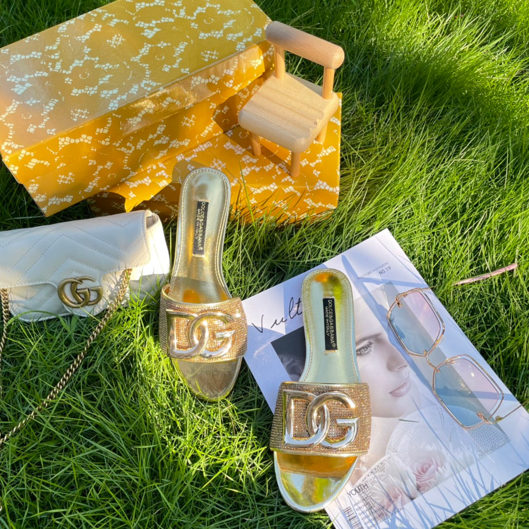 Metal Buckle Rhinestone Slippers mysite