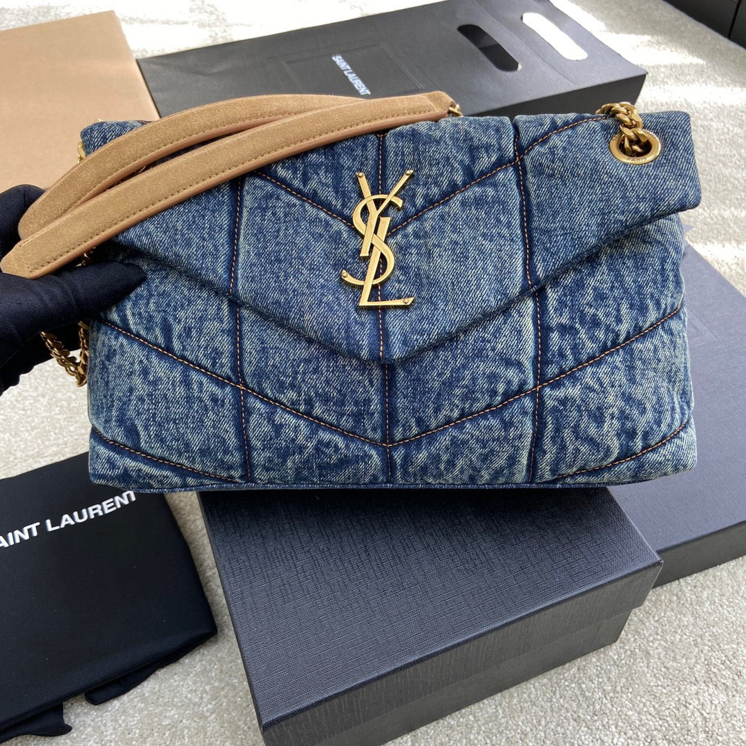 YSL Puffer Denim Bag - 29¡Á17¡Á11cm mysite