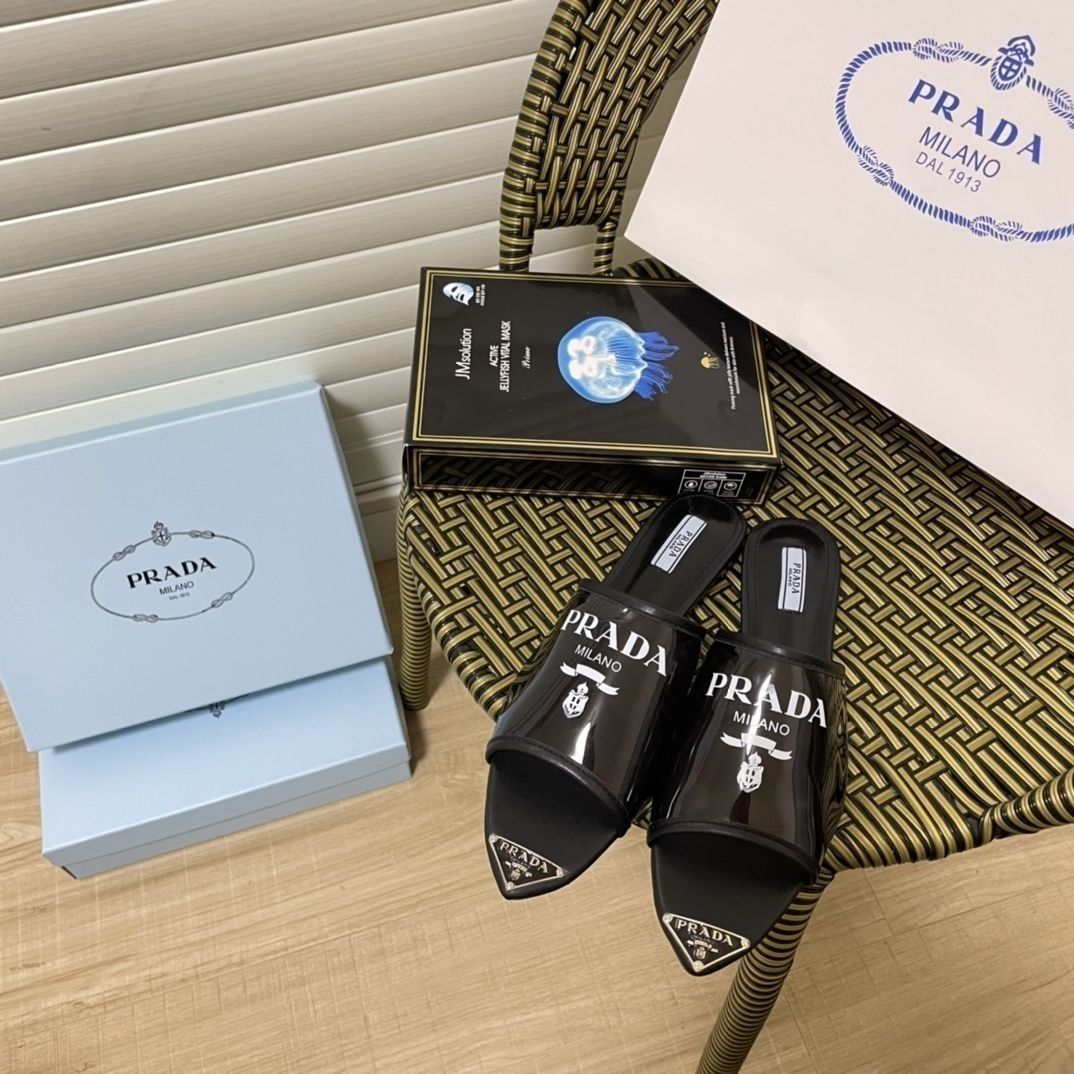 Triangle Logo Transparent Flat Slippers mysite