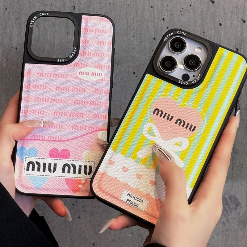 Miu Green & Pink Leather iPhone Case mysite
