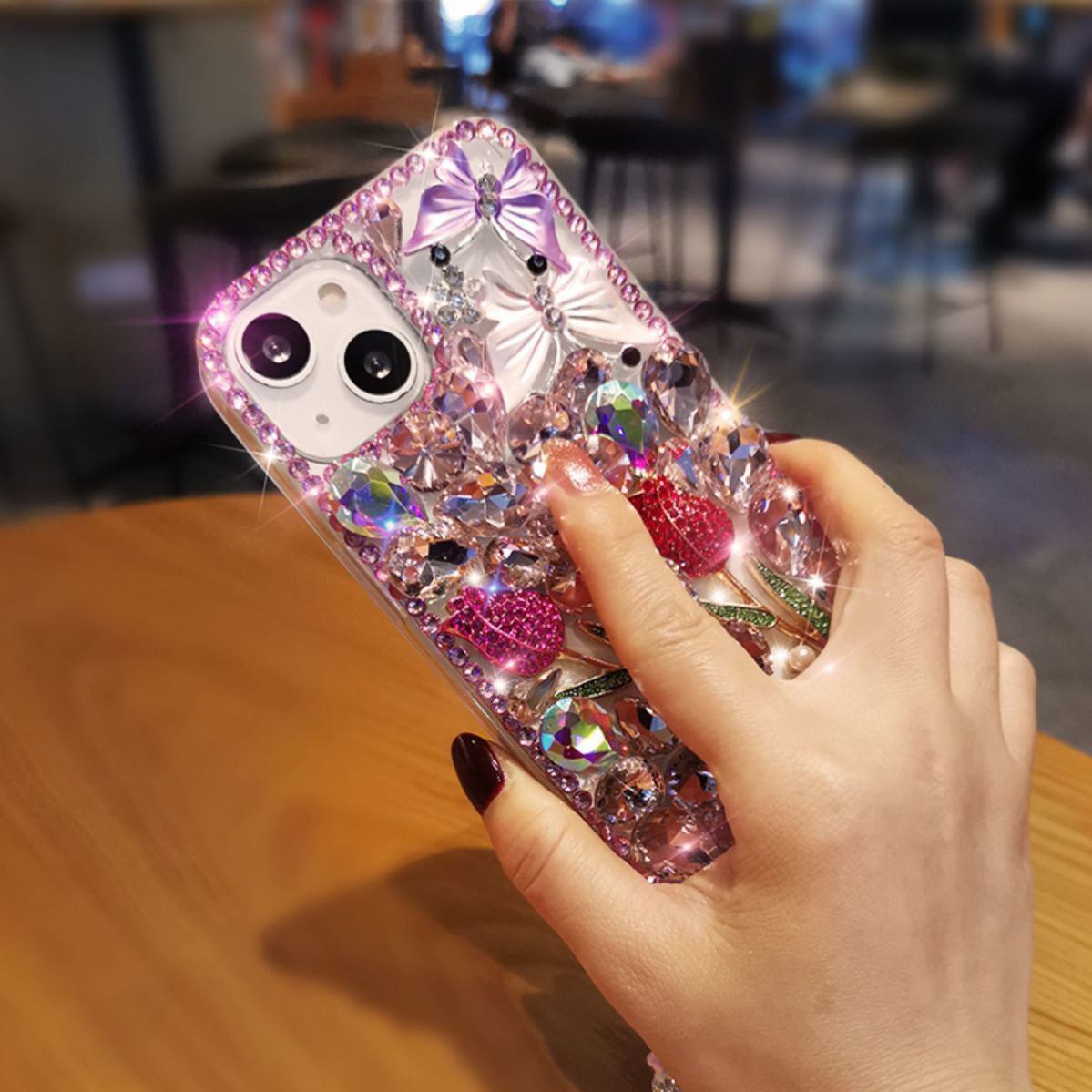 Luxury Rhinestone Diamond Flower iPhone Case mysite