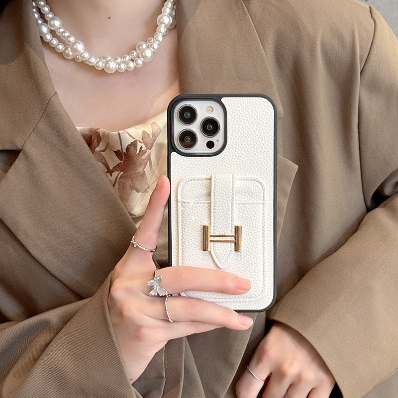 H Card Holder Leather iPhone Case mysite
