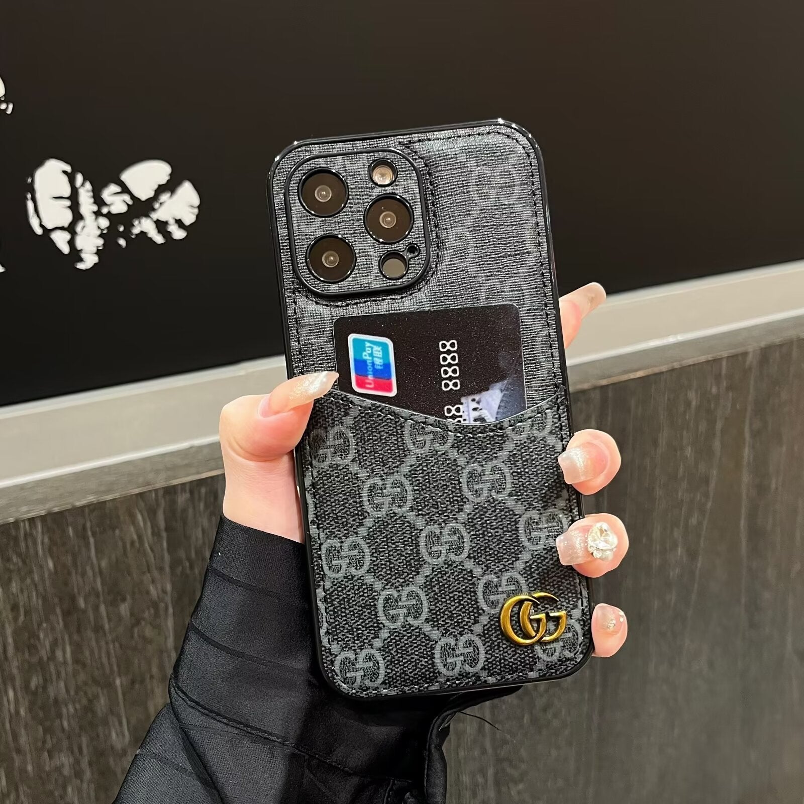 CLASSIC CANVAS LEATHER MONOGRAM BACK CARD APPLE PHONE CASEs mysite