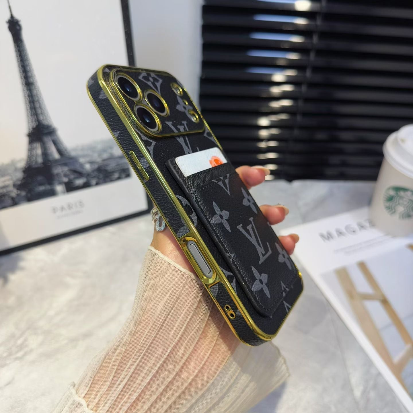 Lv Luxury Phone Case With Card Holder For iPhone 17/ 16 / 15 / 14s mysite