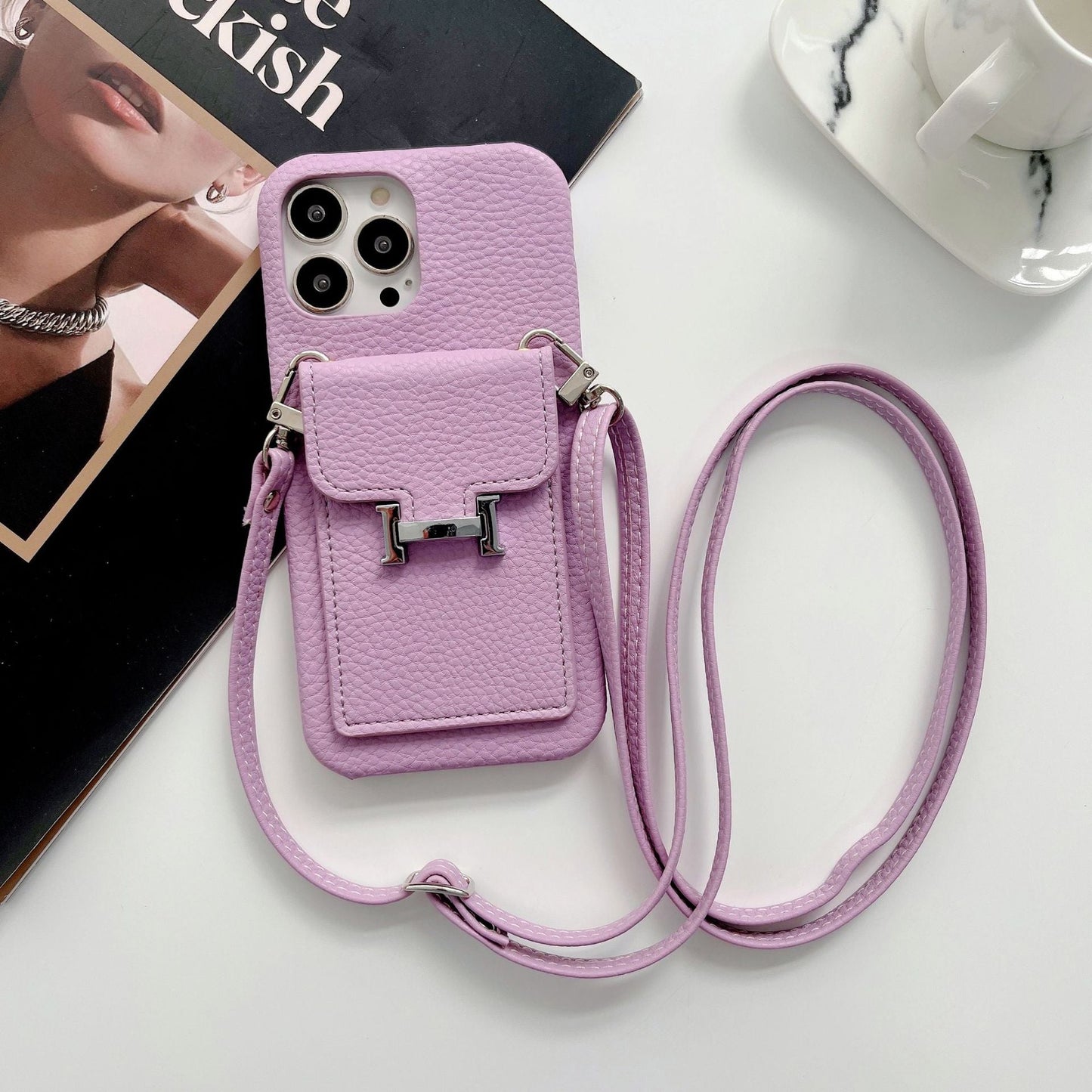H Card Holder Leather Chain iPhone Case mysite