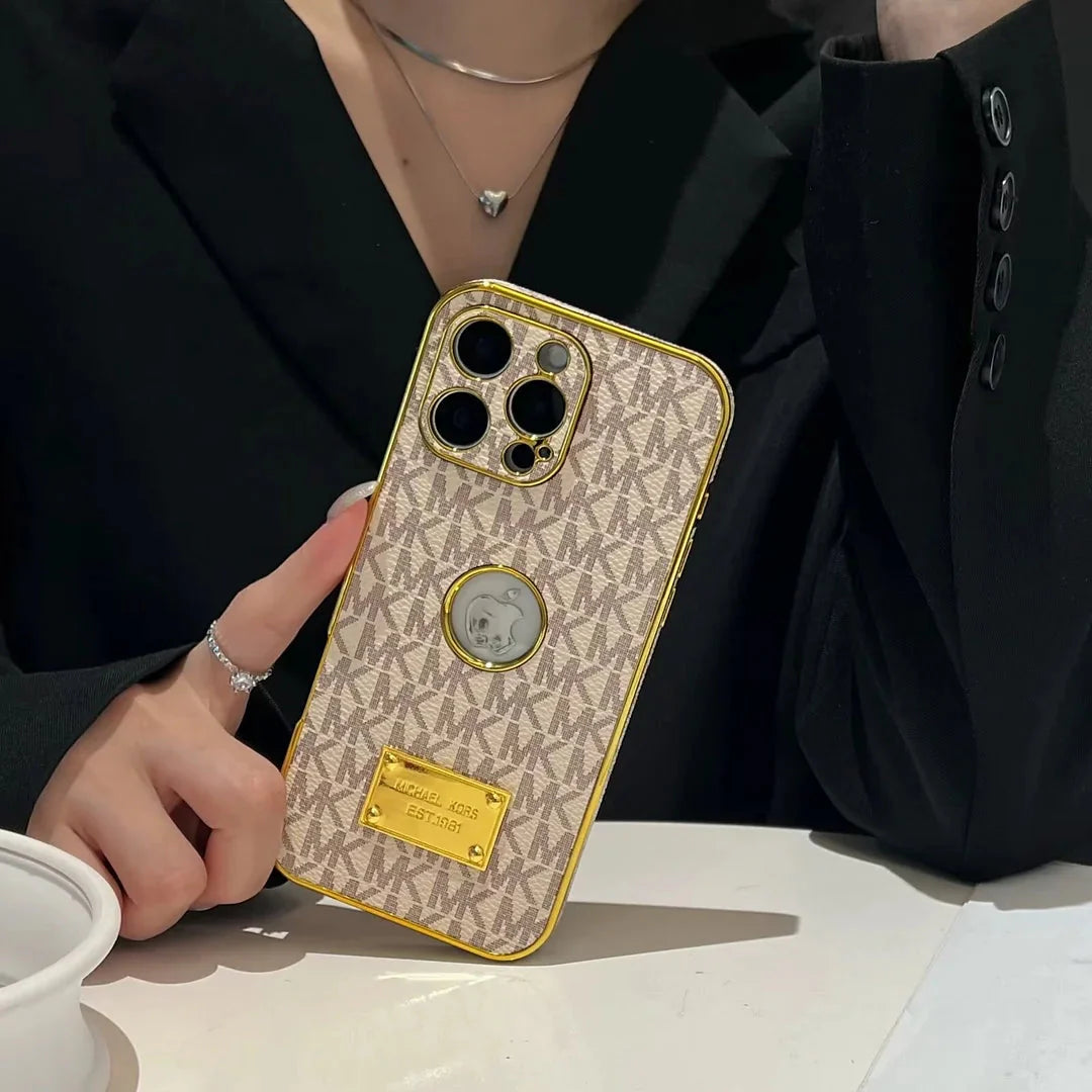 Gold Monogram Signature Canvas Leather Apple iPhone Cases mysite