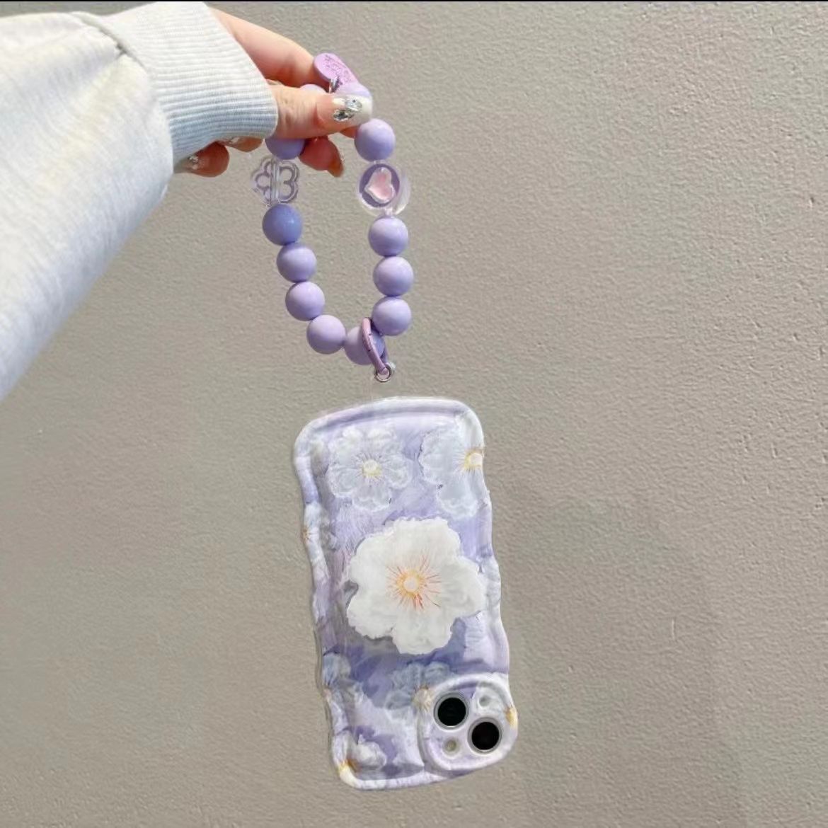 Oil Painting Flower With Bracket & Wristband For iPhone Case mysite