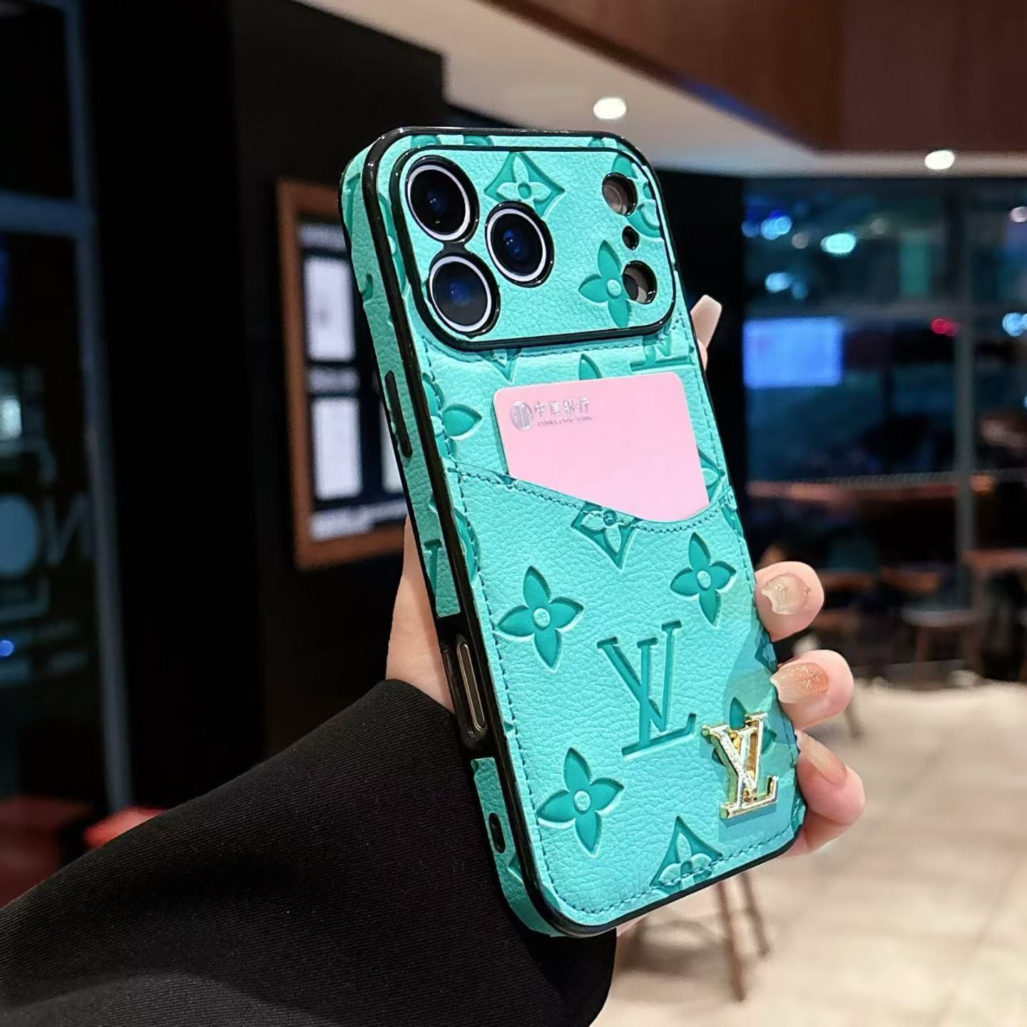 Lv Luxury Phone Case With Card Holder For iPhone 17/ 16 / 15 / 14s mysite