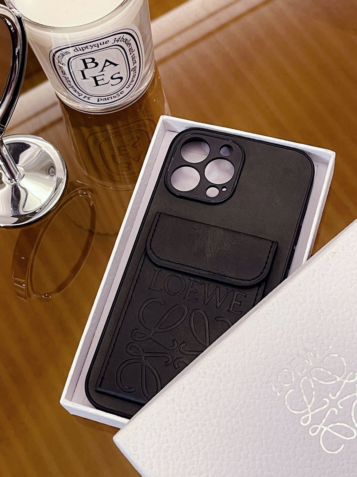 LOEWE iPhone Case With Card Holder Black-LZP241448 mysite