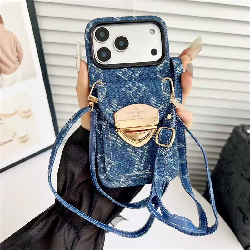 LV Luxury Phone Case with Strape For iPhone 17/ 16/ 15/ 14s mysite