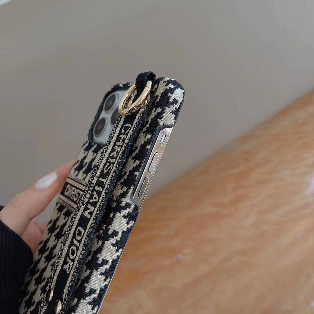 Phone Case with Hand Strap for iPhone Fashion Fabrics mysite