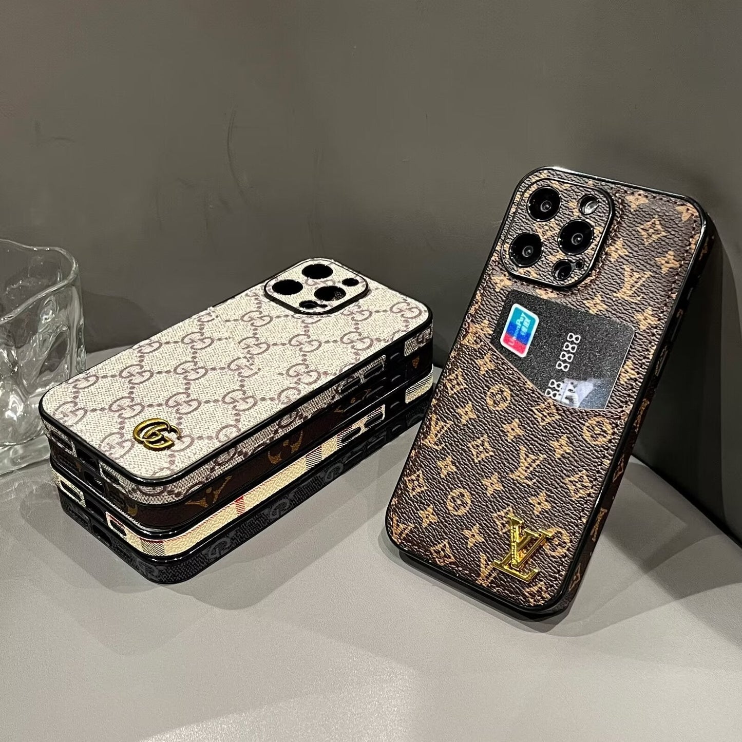 CLASSIC CANVAS LEATHER MONOGRAM BACK CARD APPLE PHONE CASEs mysite